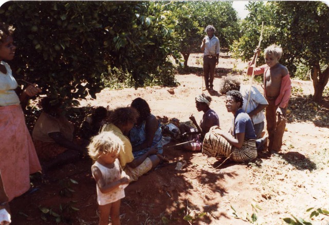 Cheryl Ann Bolden with an Aboriginal family